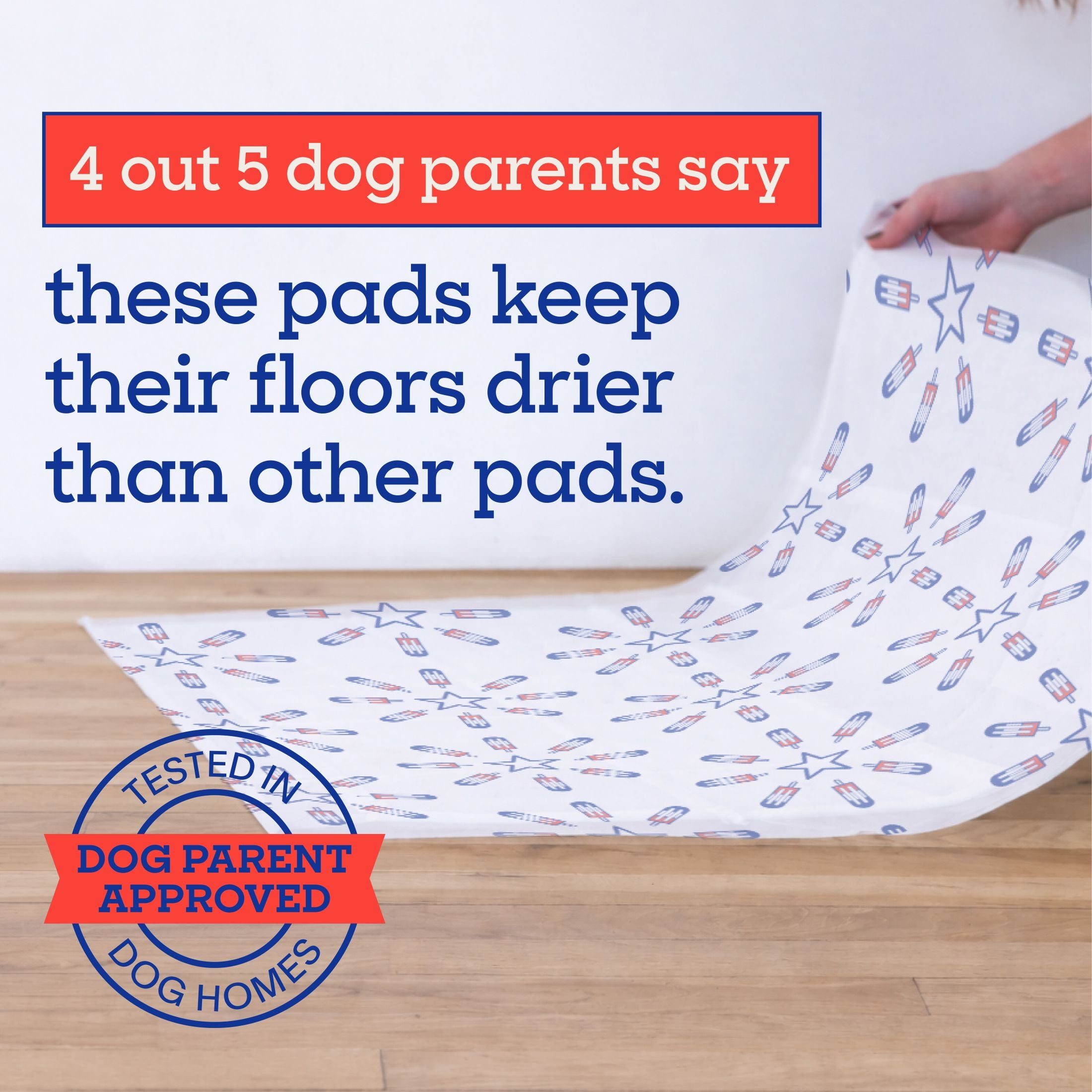 Smart Print Dog Pads, XL, America 250