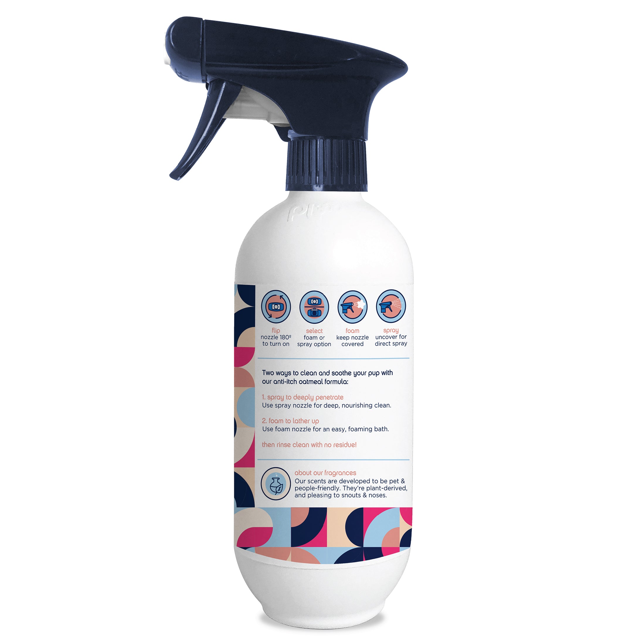 Champú para perros antipicazón con spray bidireccional