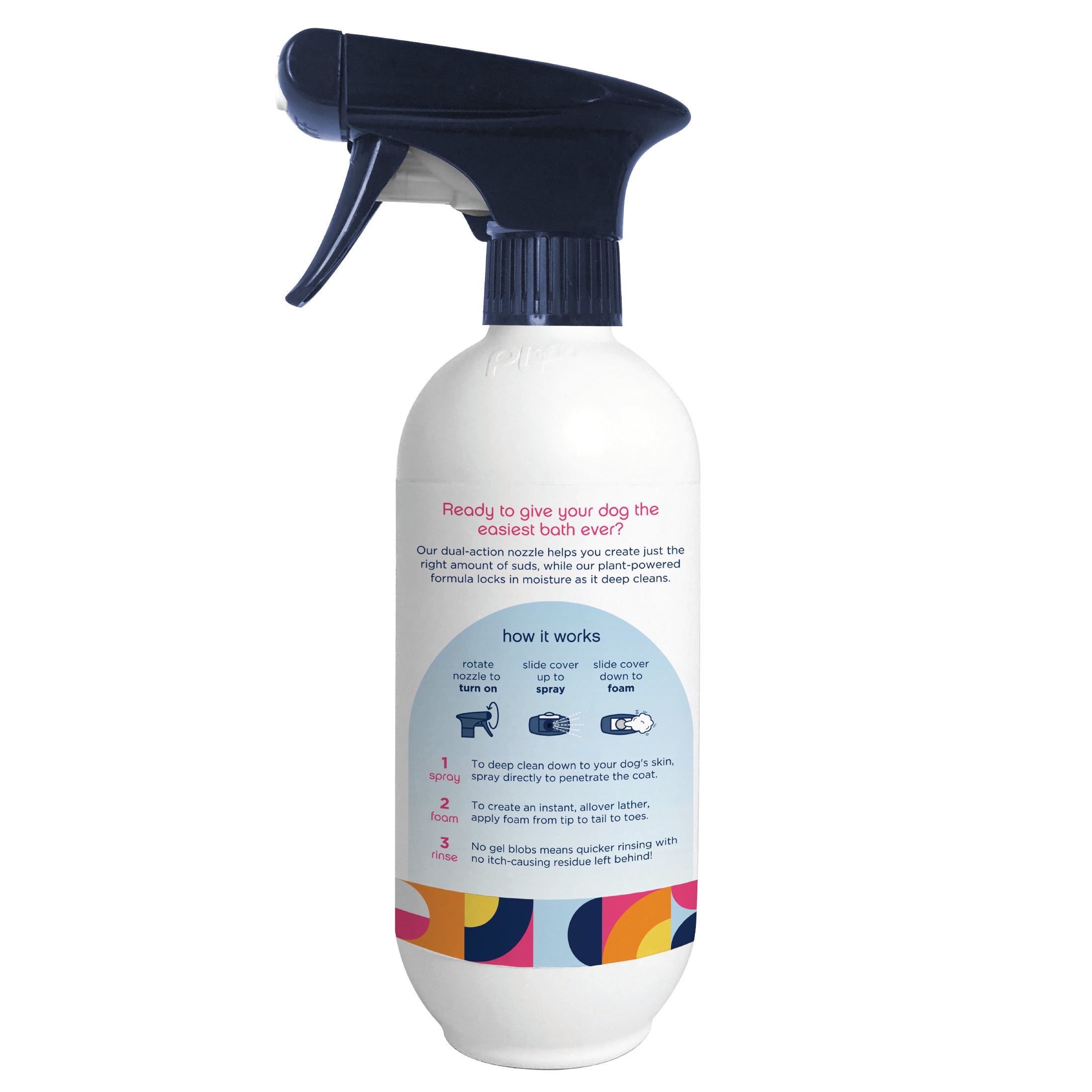 Champú y acondicionador para perros con spray bidireccional
