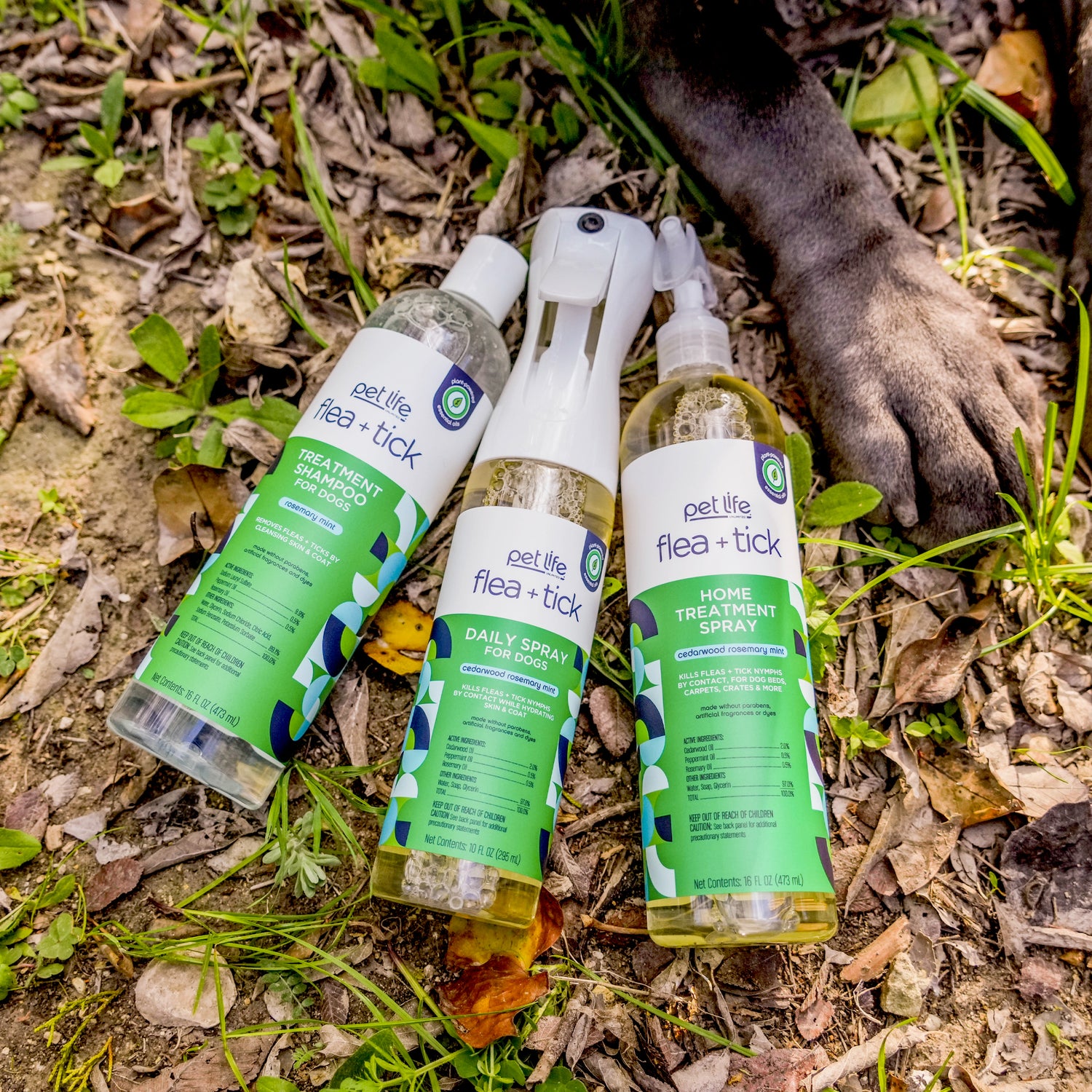 Spray diario contra pulgas y garrapatas para perros