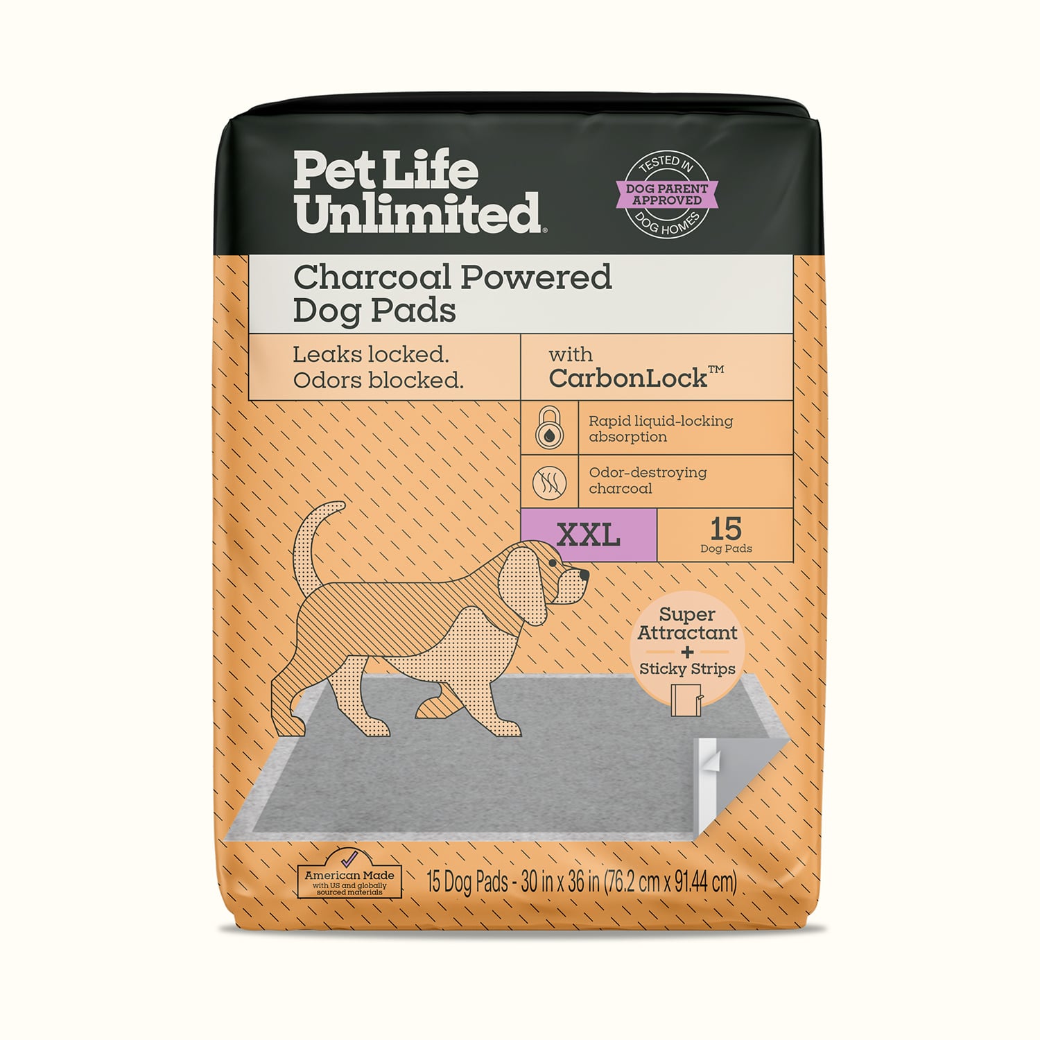 Charcoal Powered Dog Pads, XXL