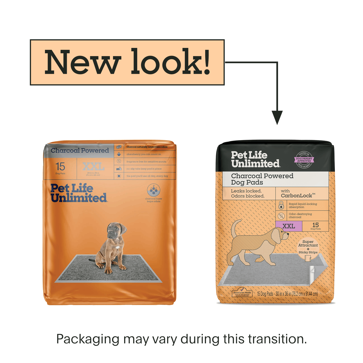 Charcoal Powered Dog Pads, XXL